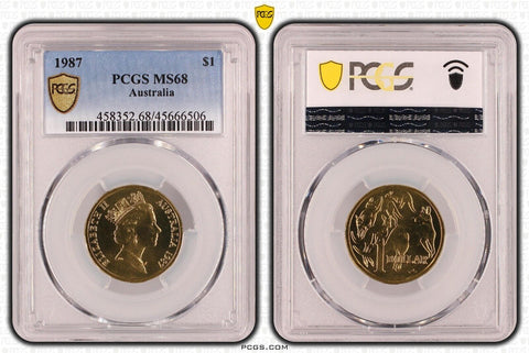 1987 One Dollar $1 Australia PCGS MS68 FDC GEM UNC #3652