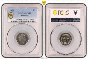 2000 Five Cent 5c Australia PCGS MS67 FDC GEM UNC #3797
