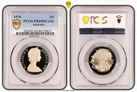 1976 Proof Twenty Cent 20c Australia PCGS PR69DCAM FDC UNC #3803