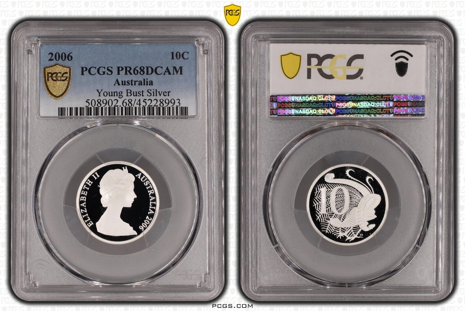 2006 Proof Silver Ten Cent 10c Young Bust Silver PCGS PR68DCAM FDC UNC #3811