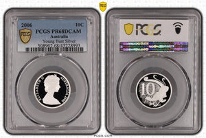 2006 Proof Silver Ten Cent 10c Young Bust Silver PCGS PR68DCAM FDC UNC #3811