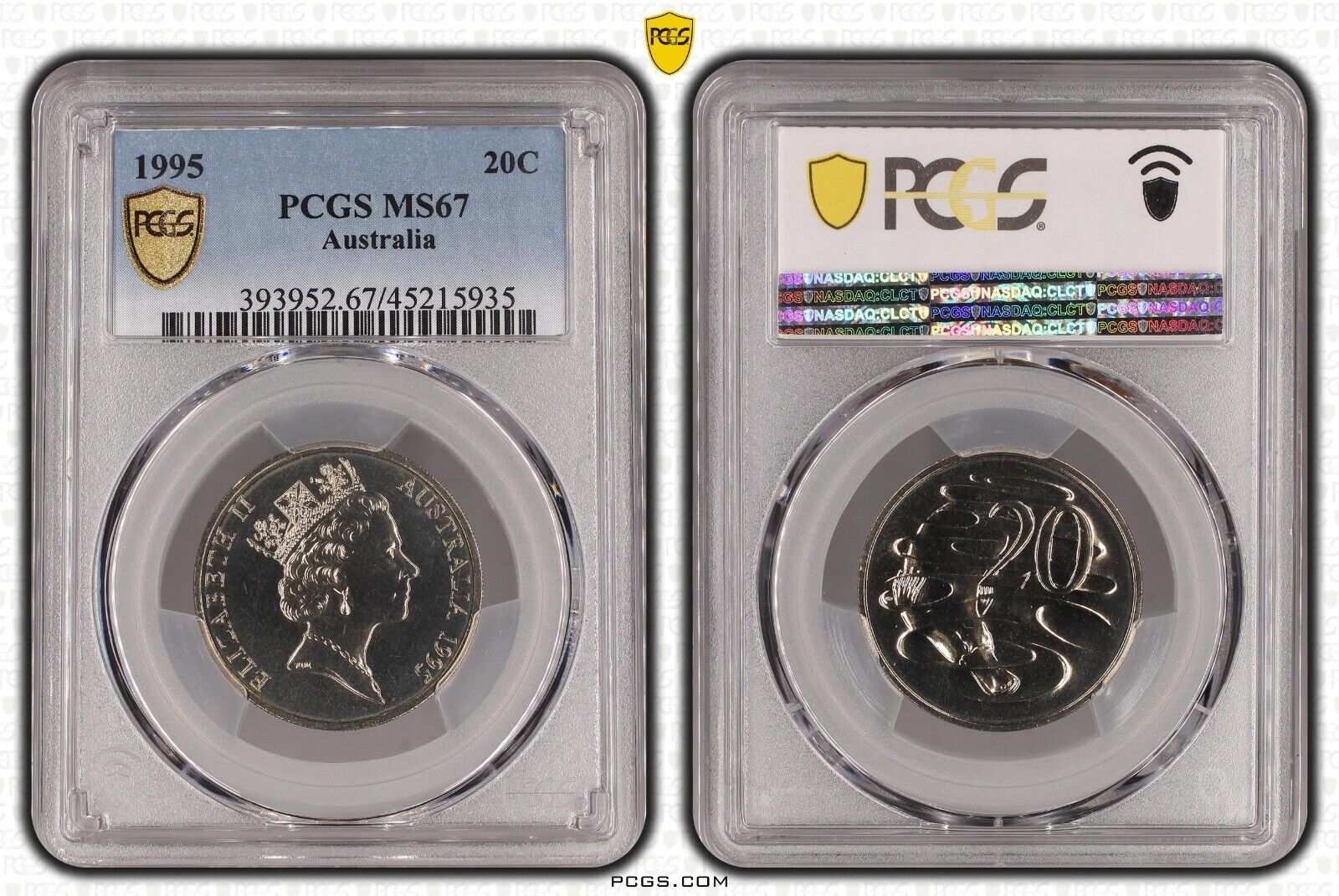 1995 Twenty Cent 20c Australia PCGS MS67 FDC GEM UNC #3820