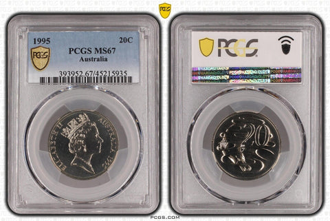 1995 Twenty Cent 20c Australia PCGS MS67 FDC GEM UNC #3820