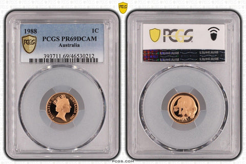 1988 Proof One Cent 1c Australia PCGS PR69DCAM FDC UNC #3819
