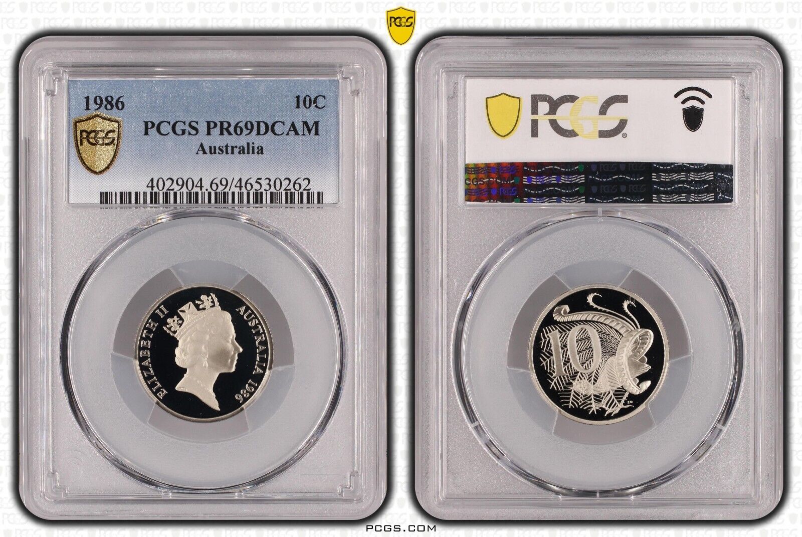 1986 Proof Ten Cent 10c Australia PCGS PR69DCAM FDC UNC #3824