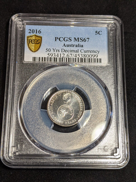 2016 Five Cent 5c 50 Yrs Decimal Currency Australia PCGS MS67 FDC GEM UNC #3826