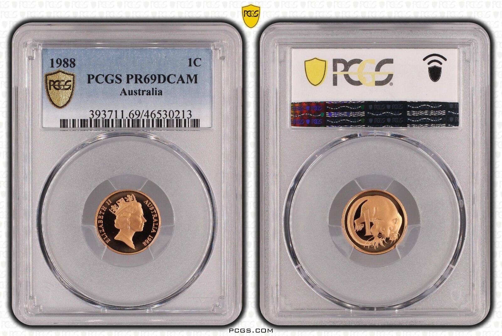 1988 Proof One Cent 1c Australia PCGS PR69DCAM FDC UNC #3825