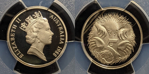1988 Proof Five Cent 5c Australia PCGS PR68DCAM FDC UNC #3828