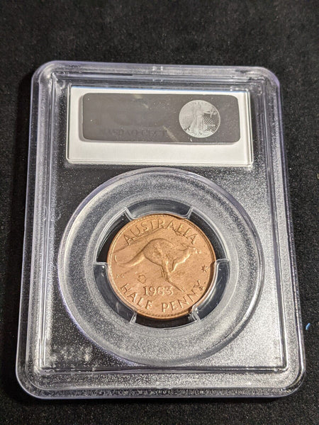 1963 Y Half Penny 1/2d Australia  PCGS MS63RB CHOICE UNC #3838