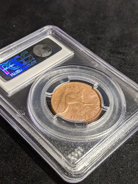 1963 Y Half Penny 1/2d Australia  PCGS MS63RB CHOICE UNC #3838