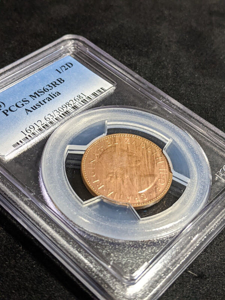 1953 A Half Penny 1/2d Australia PCGS MS63RB CHOICE UNC #3842