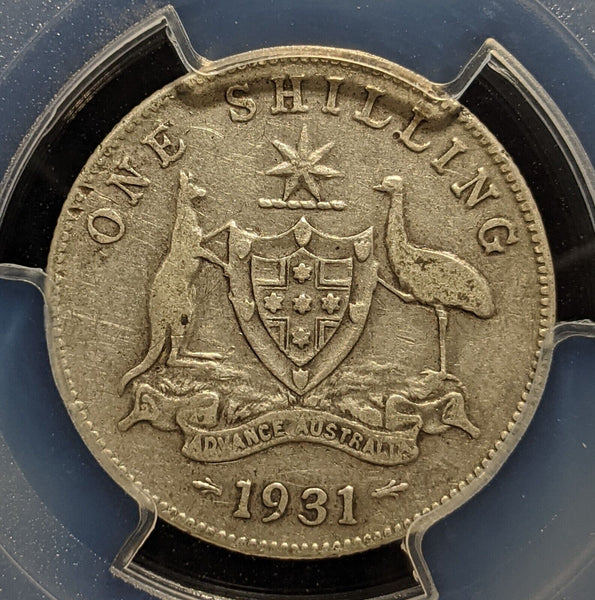 1931 One Shilling 1/- Australia PCGS VF30 VERY FINE #3844