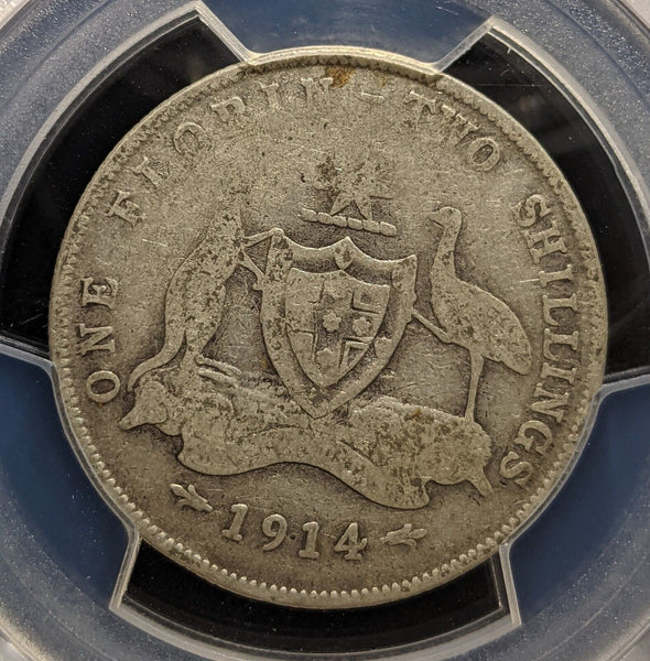 1914 Florin 2/- Australia PCGS G04 GOOD #3843