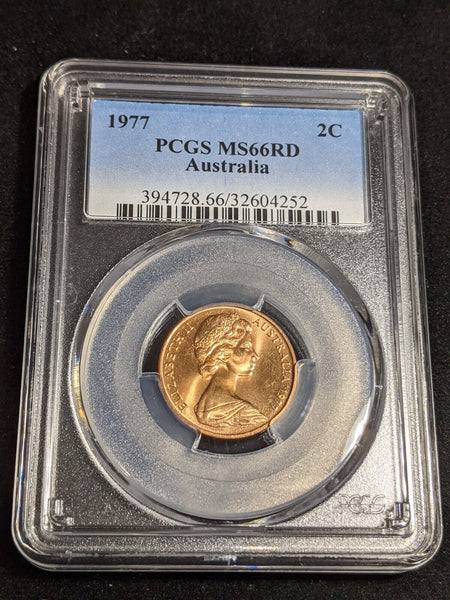 1977 Two Cent 2c Australia PCGS MS66RD GEM UNC #3848