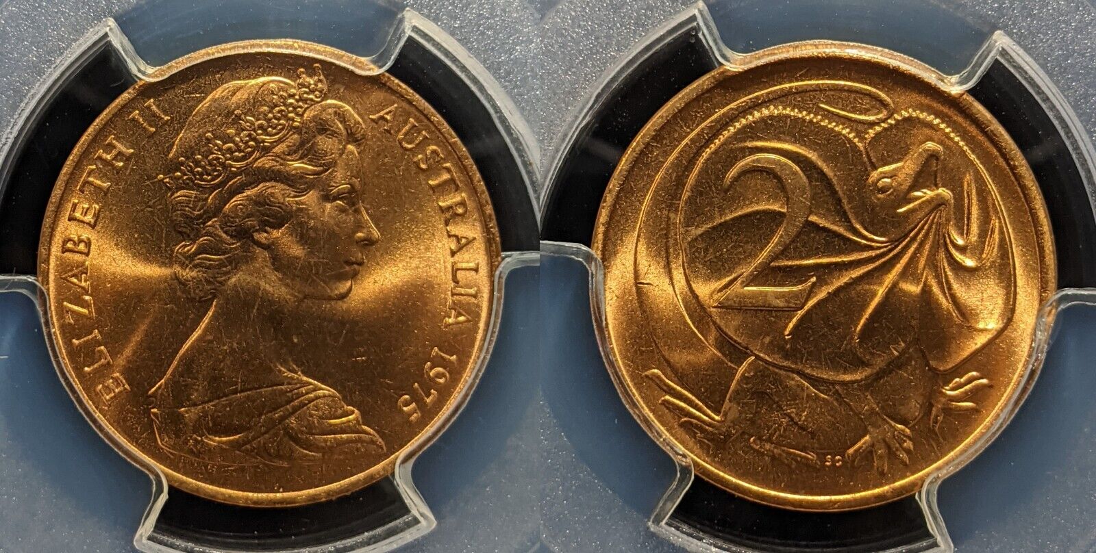1975 Two Cent 2c Australia PCGS MS66RD GEM UNC #3847