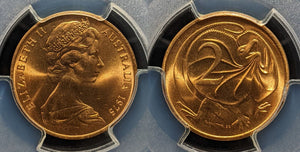 1975 Two Cent 2c Australia PCGS MS66RD GEM UNC #3847