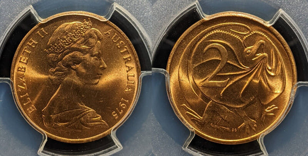 1975 Two Cent 2c Australia PCGS MS66RD GEM UNC #3847