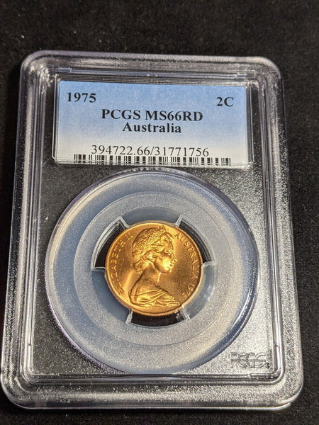1975 Two Cent 2c Australia PCGS MS66RD GEM UNC #3847