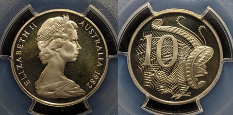1982 Proof Ten Cent 10c Australia PCGS PR68DCAM FDC UNC #3852