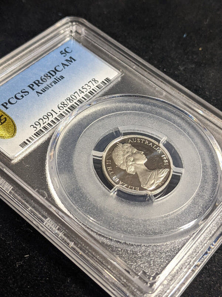1981 Proof Five Cent 5c Australia PCGS PR68DCAM FDC UNC #3859