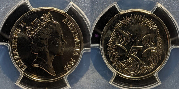 1996 Five Cent 5c Australia PCGS MS67 FDC GEM UNC #3866
