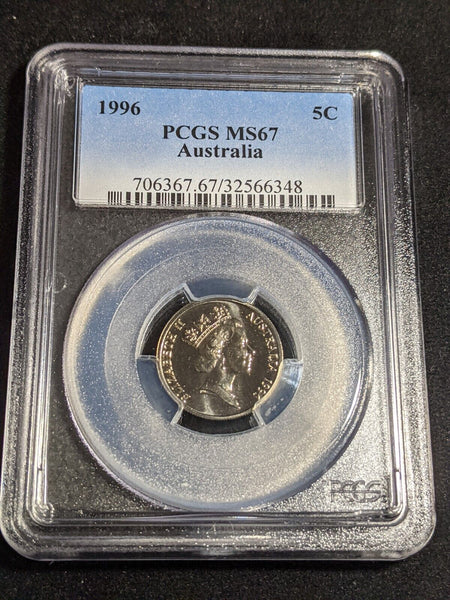 1996 Five Cent 5c Australia PCGS MS67 FDC GEM UNC #3866