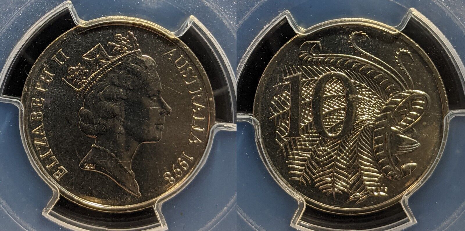 1998 Ten Cent 10c Australia PCGS MS66 GEM UNC #3867