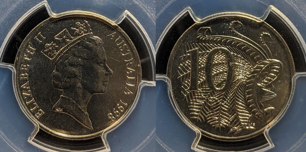 1998 Ten Cent 10c Australia PCGS MS66 GEM UNC #3867