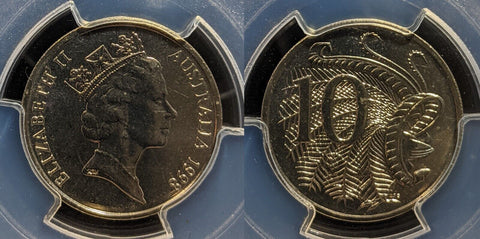 1998 Ten Cent 10c Australia PCGS MS66 GEM UNC #3867