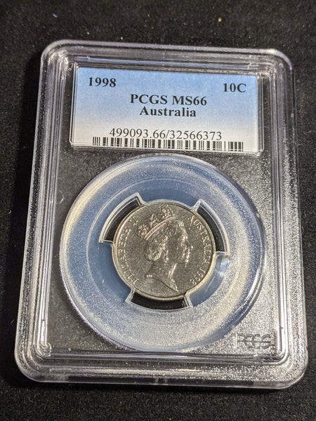 1998 Ten Cent 10c Australia PCGS MS66 GEM UNC #3867
