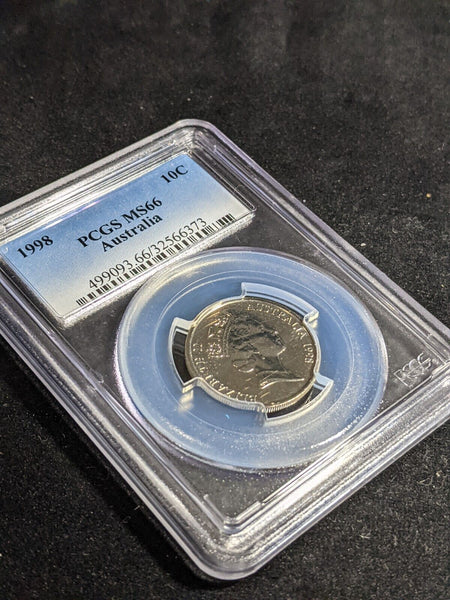 1998 Ten Cent 10c Australia PCGS MS66 GEM UNC #3867