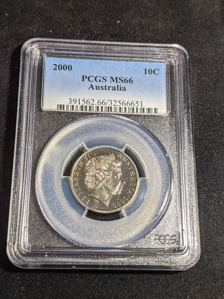 2000 Ten Cent 10c Australia PCGS MS66 GEM UNC #3871