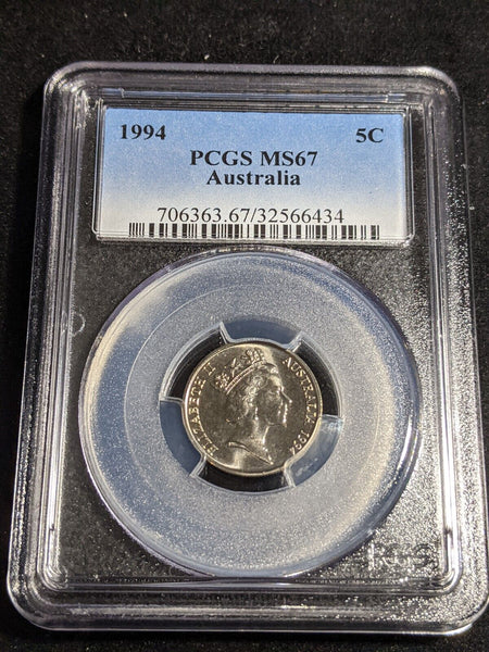 1994 Five Cent 5c Australia PCGS MS67 FDC GEM UNC #3870