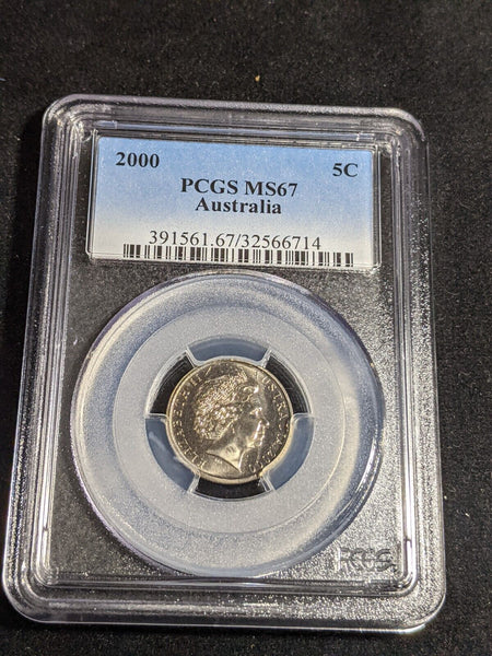 2000 Five Cent 5c Australia PCGS MS67 FDC GEM UNC #3873