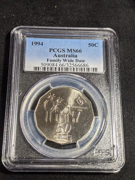 1994 Fifty Cent 50c Year of the Family Wide Date PCGS MS66 GEM UNC #3872