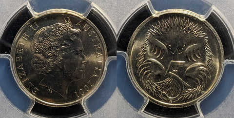 2001 Five Cent 5c Australia PCGS MS67 FDC GEM UNC #3874