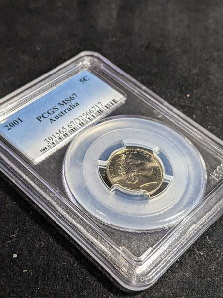 2001 Five Cent 5c Australia PCGS MS67 FDC GEM UNC #3874