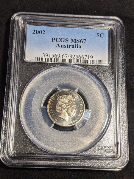 2002 Five Cent 5c Australia PCGS MS67 FDC GEM UNC #3875