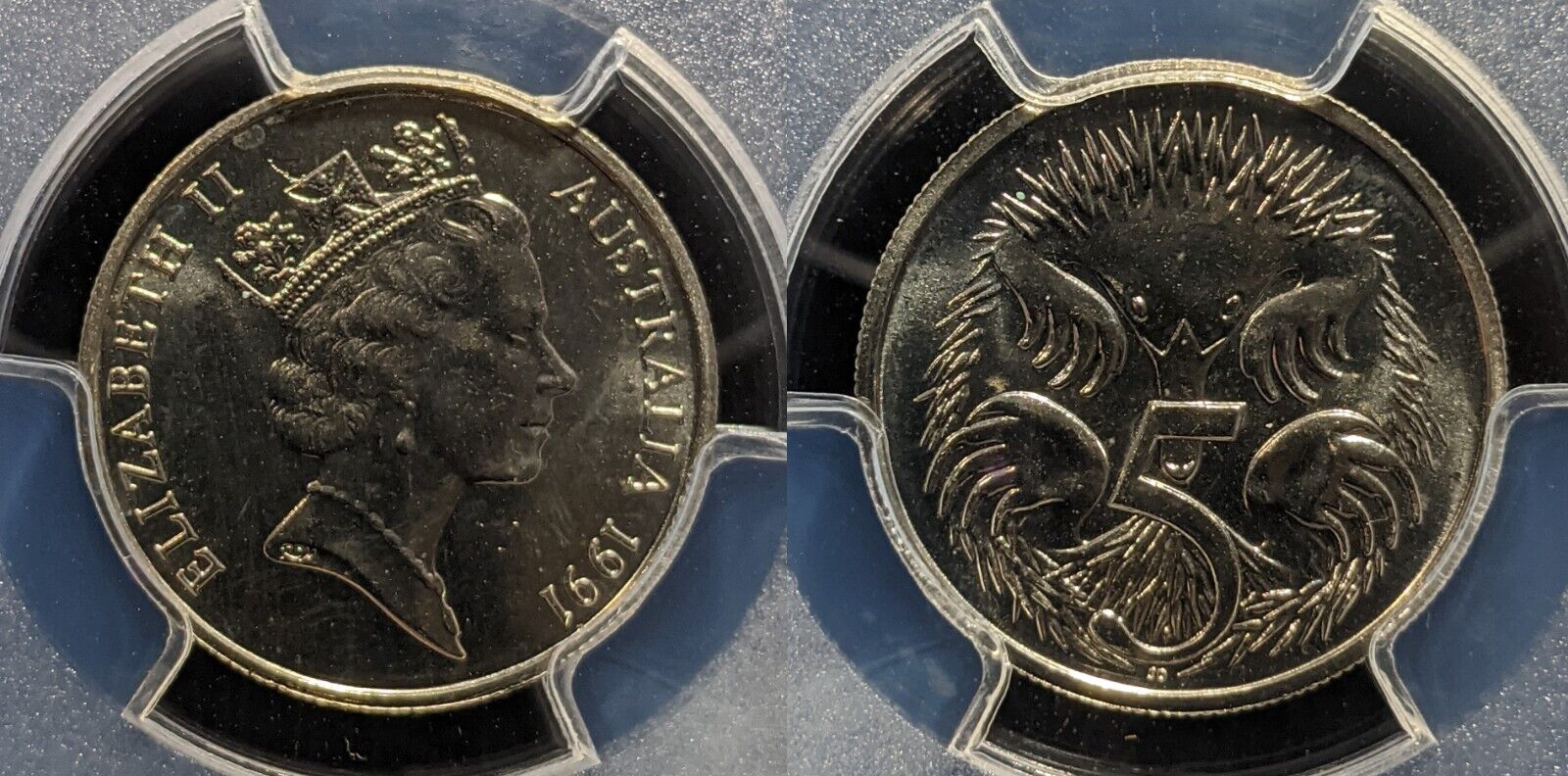 1991 Five Cent 5c Australia PCGS MS66 GEM UNC #3876