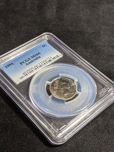 1991 Five Cent 5c Australia PCGS MS66 GEM UNC #3876