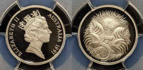 1991 Proof Silver Five Cent 5c Australia PCGS PR69DCAM FDC UNC #3878