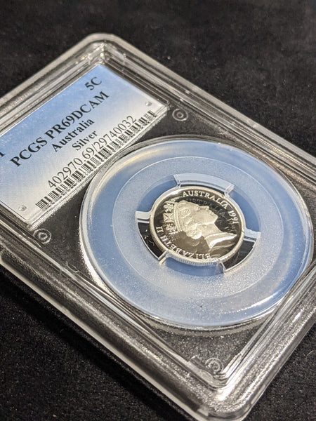 1991 Proof Silver Five Cent 5c Australia PCGS PR69DCAM FDC UNC #3878