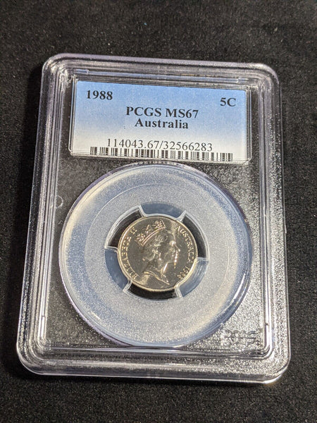 1988 Five Cent 5c Australia PCGS MS67 FDC GEM UNC #3883
