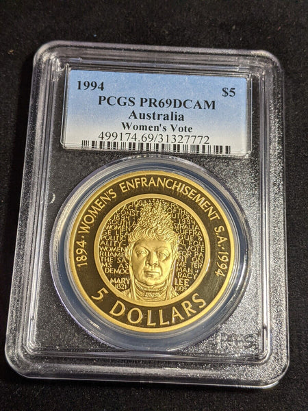 1994 Proof Five Dollar $5 Enfranchisement Australia PCGS PR69DCAM FDC UNC #3891