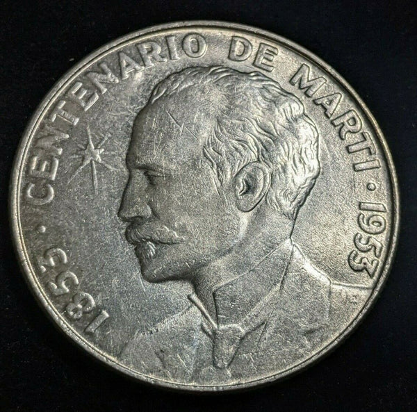 Cuba 1953 Peso KM# 29 Cleaned #048 #22B