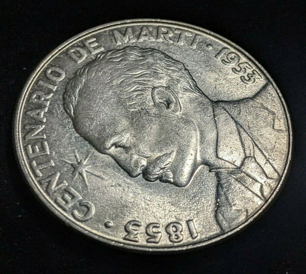 Cuba 1953 Peso KM# 29 Cleaned #048 #22B