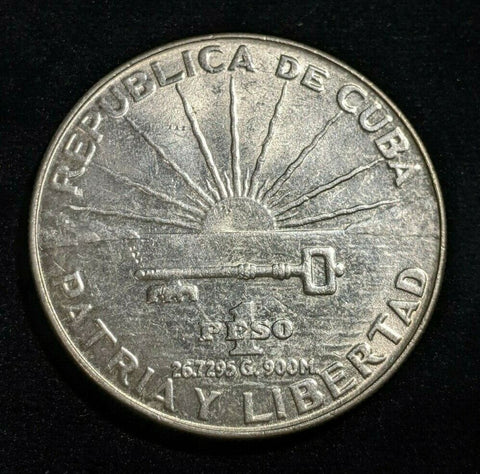 Cuba 1953 Peso KM# 29 Cleaned #048 #22B