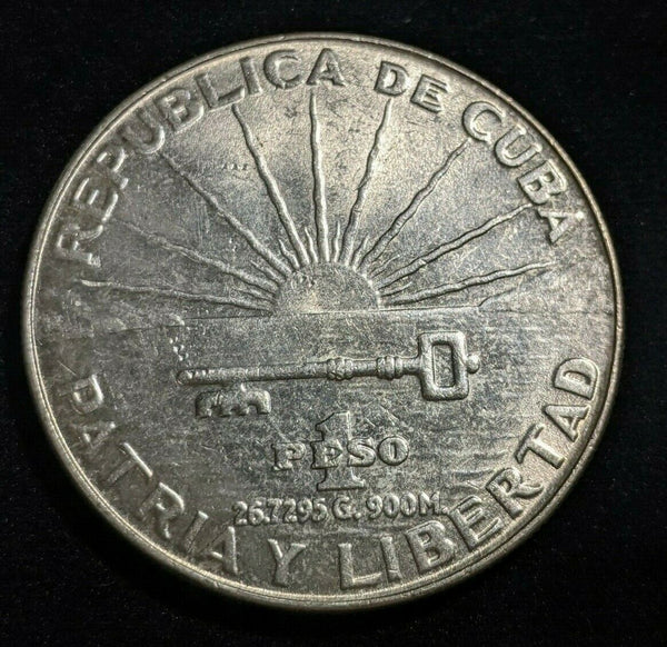 Cuba 1953 Peso KM# 29 Cleaned #048 #22B