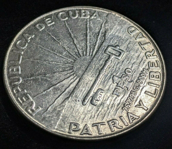 Cuba 1953 Peso KM# 29 Cleaned #048 #22B